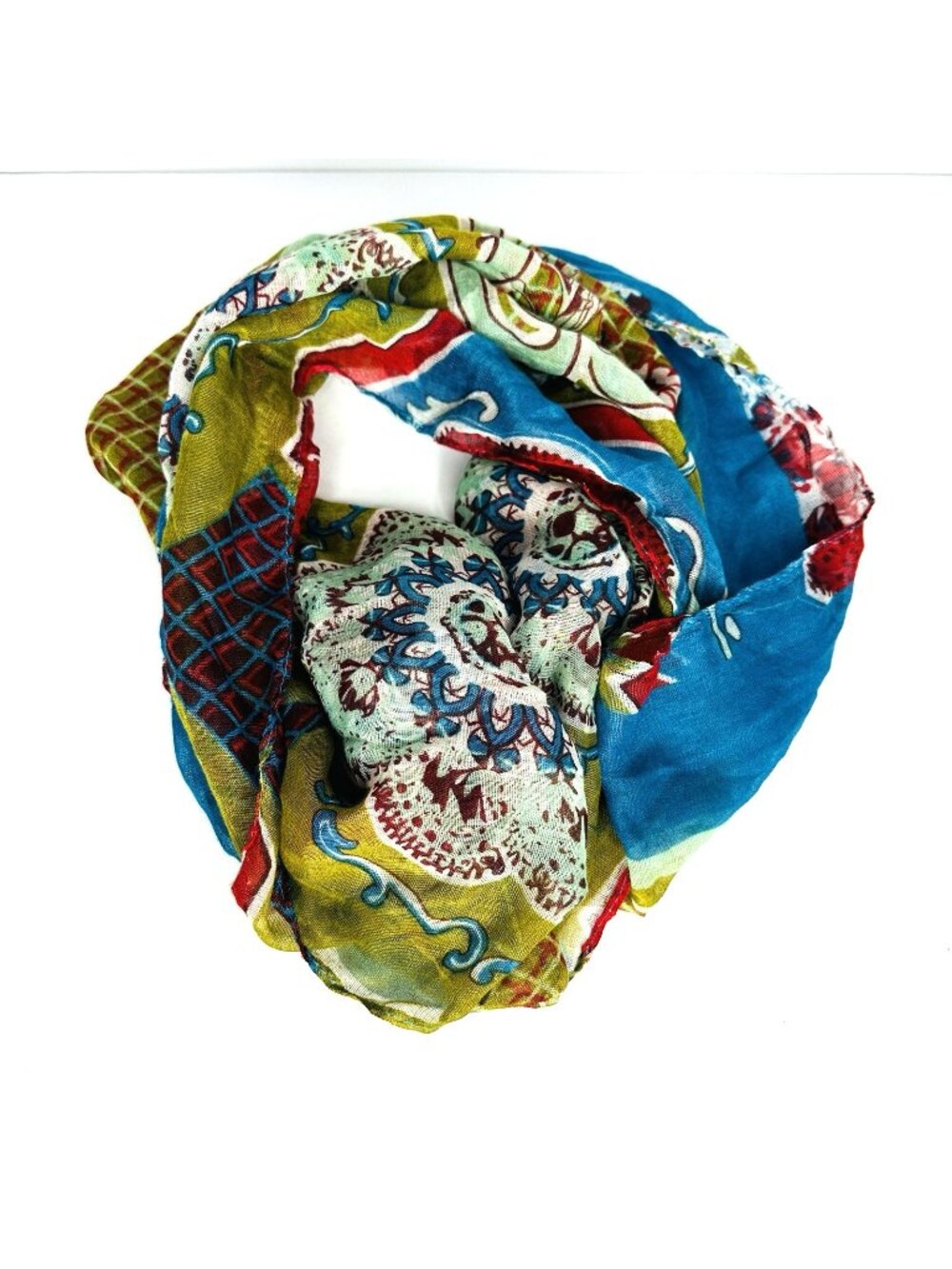 Infinity Scarf Snood Cowl Fashion Abstract Floral Flowers Boho Hippie Sheer VTG